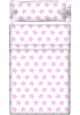 Completo Lenzuolo Cotone - Estrellas Rosa - Sfondo Bianco