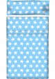 Completo Lenzuolo Cotone - Estrellas Bianche - Sfondo Azzurro