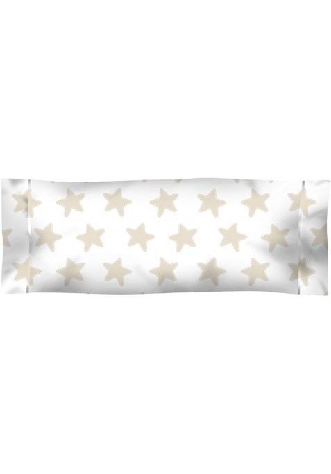 Federa da guanciale Cotone - Estrellas Sabbia - Sfondo Bianco