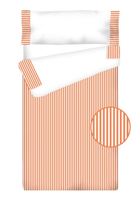 Completo "Pronto per dormire" con cerniera e estensibile Cotone e Vichy - RIGHE arancio